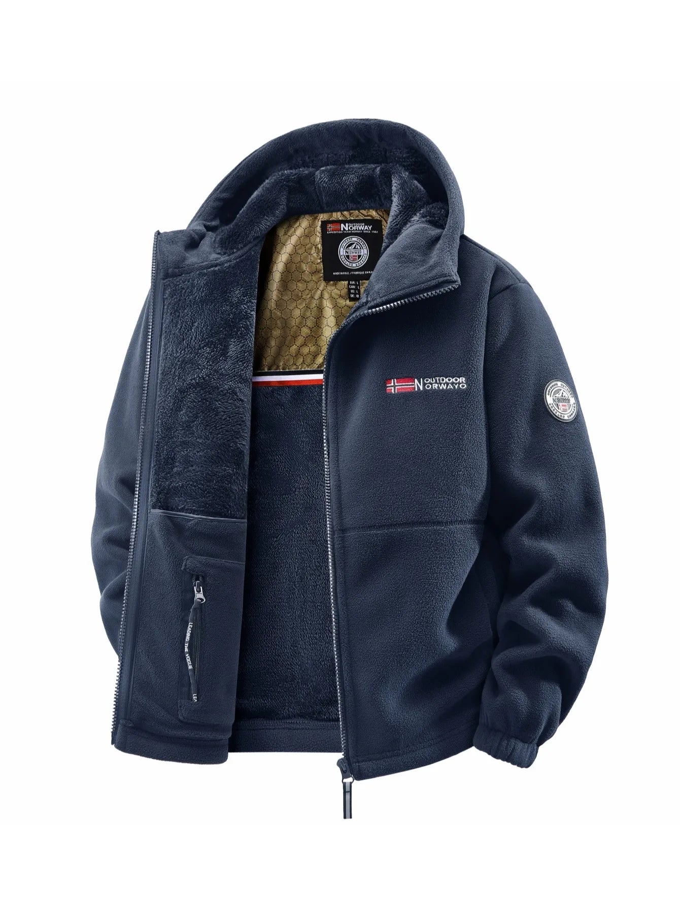 Miesten syksy- ja talvihupullinen ulkoilutakki