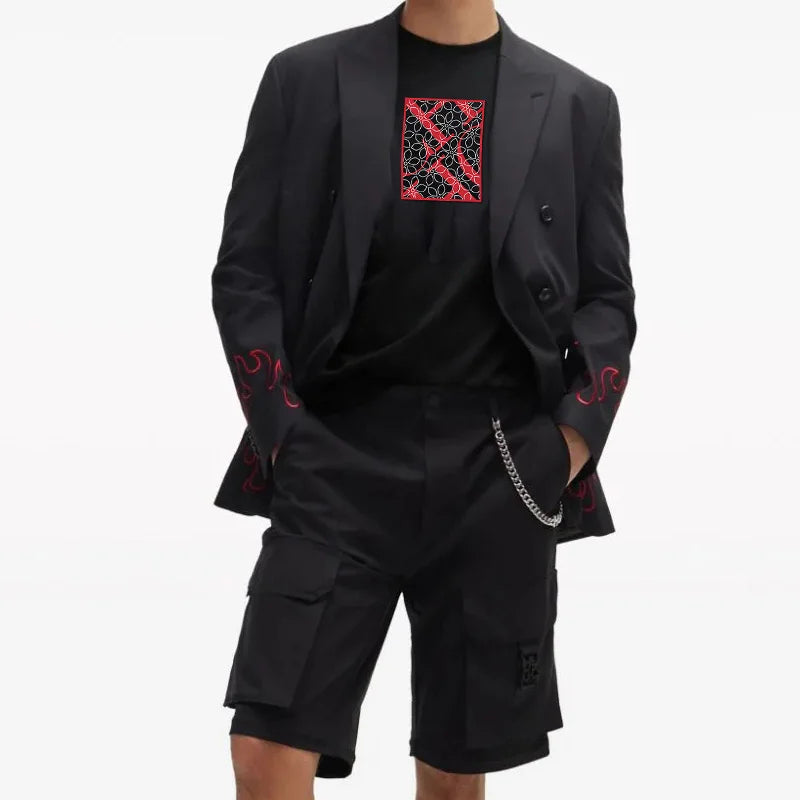 Miesten musta kuviollinen T-paita