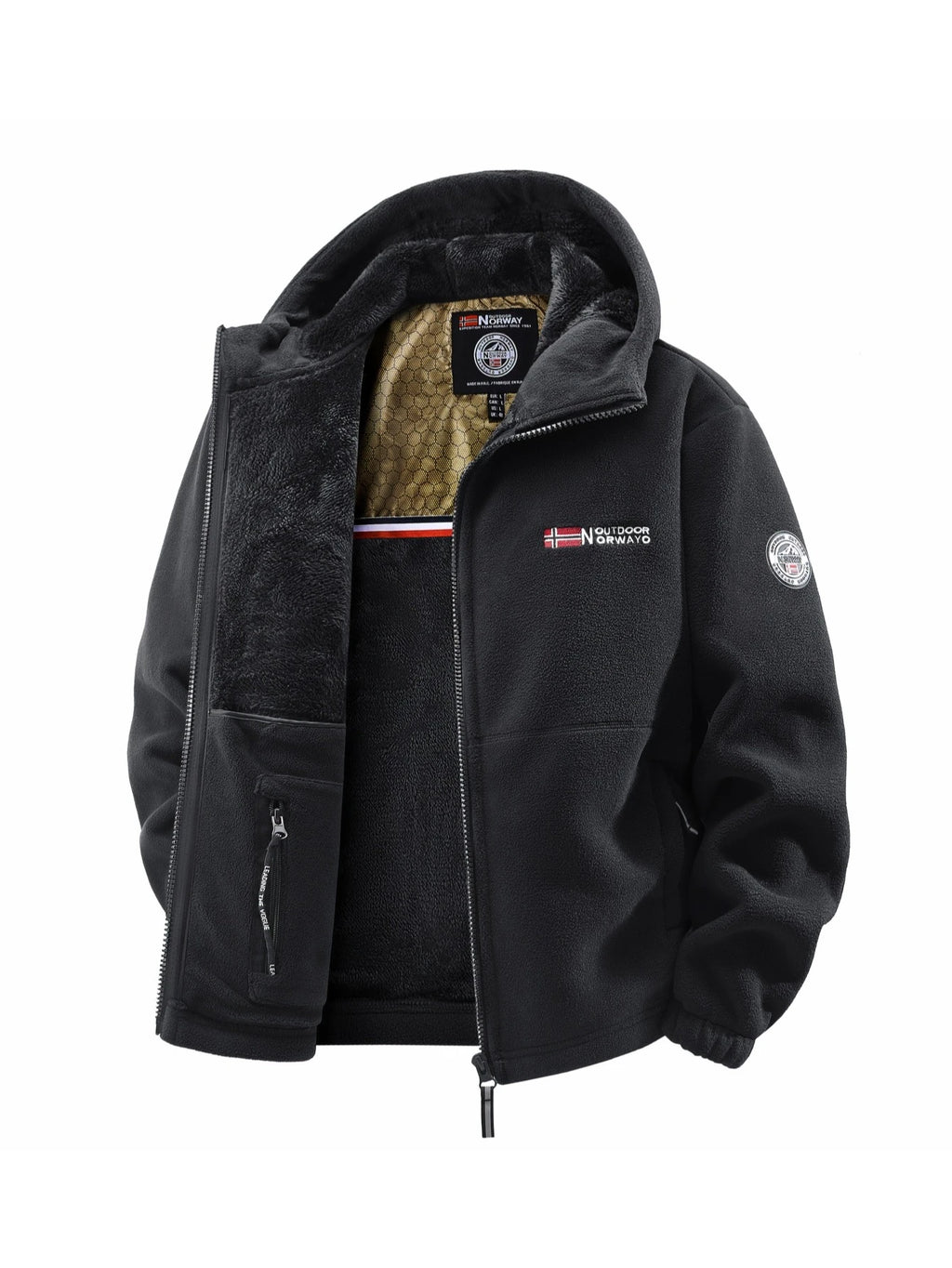 Miesten syksy- ja talvihupullinen ulkoilutakki